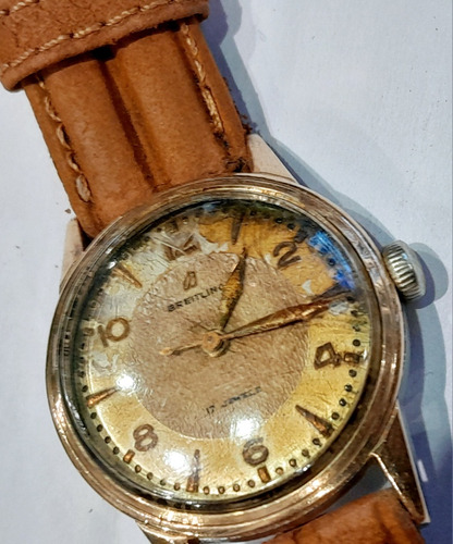 Reloj Breitling Aro Oro Macizo 18k Cuerda Manual 17 Jewels 