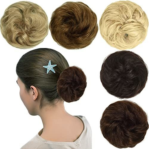 Smilco Messy Bun Hair Piece, 100% Cabello Humano Qjlch