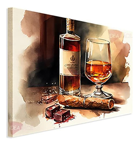 Cuadro Whisky Elegante Canvas Grueso 140x90