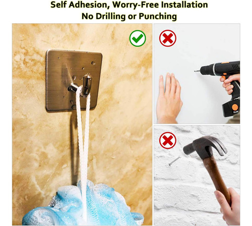 Gancho Autoadhesivo - Gancho Resistente, Acero Inoxidable 30