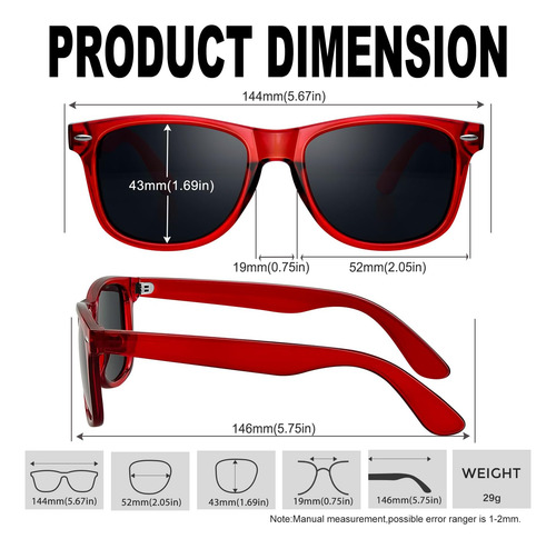 Kanastal Gafas De Sol Polarizadas Con Protección Uv, Gafas D