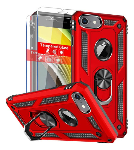 Funda Para iPhone 6/6s/7/8 Rojo Grado Militar-02