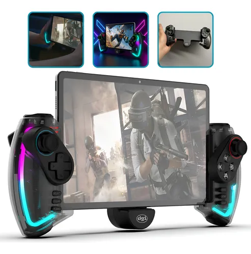 Controle Gamepad Gamer Joystick Bluetooth Sem Fio Led Rgb Para Jogar Jogos No Celular Tablet Android Ios Pc Ps3 Ps4 Nintendo Switch Digital Informática
