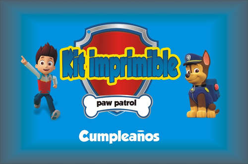 Paw Patrol Kit Cumpleaños Imprimi Personalizados