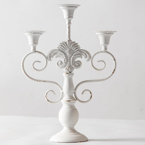 Candelabros Retro De 3 Velas (blanco Estilo 3)