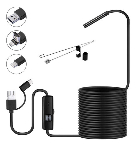 - Cámara Endoscópica De 8 Mm Y Boroscopio Con Cable Rígido