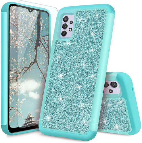 Funda Para Samsung Galaxy A32 5g, Celeste/brillante/rigida