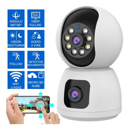 Camara Wifi Seguridad 360 Doble Lente Vigilancia Works Alexa