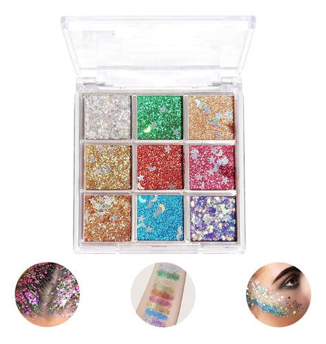 12 Colores Sombra De Ojos De Lentejuelas,cuerpo Glitter