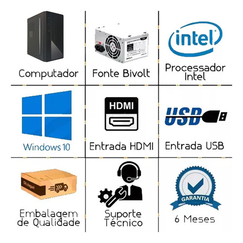 Computador Intel Core I5 4590 Ddr3 16gb Ssd 240gb Monitor 20