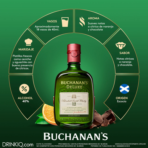 Buchanan's Deluxe 12 Blended Scotch 750 Ml