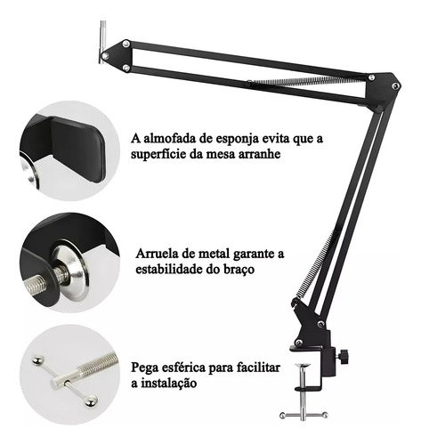 Suporte Celular Tablet Para iPad Articulado 360 Mesa Cama