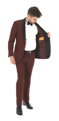 Imagen 4 de 10 de Traje Vino Cuello De Collarin