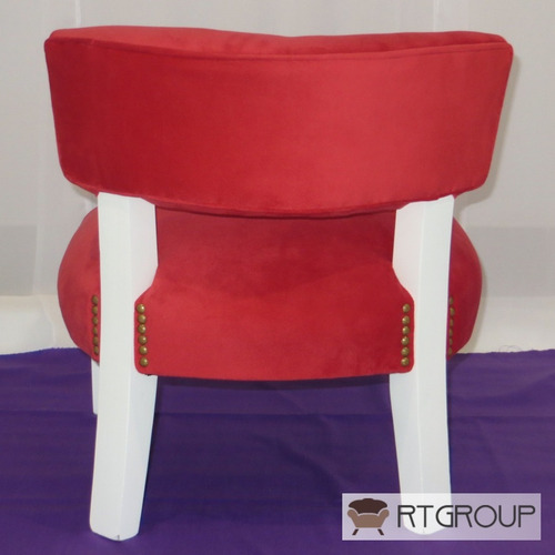 Imagen 6 de 9 de Mini Sillon Matero Materito Pana Rojo Infantil Nenas Navidad