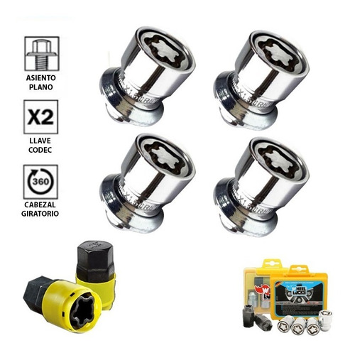 Imagen 1 de 7 de Tuercas Seguridad Antirrobo Honda Hrv Cabeza Giratoria