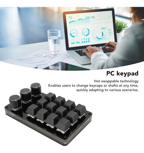 Mini Teclado De 12 Teclas Com 3 Botões Custom Programme Hot