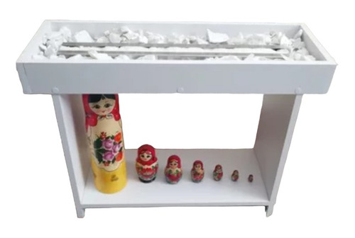 Mesa Bioetanol Con Quemador 50 Cm 63x22x45 Económica Blanca