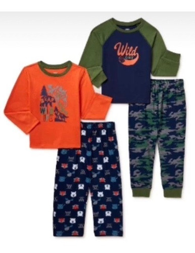 Pijama Para Niños De Lobos, Talla 8 