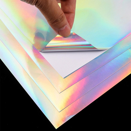 20 Hojas De Papel Adhesivo Holográfico, Adhesivo Resistente