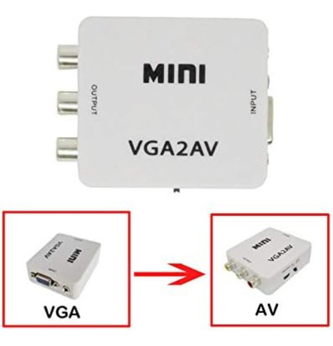 Conversor Vga A Rca Mini Vga2av Audio Y Video Ntsc Pal
