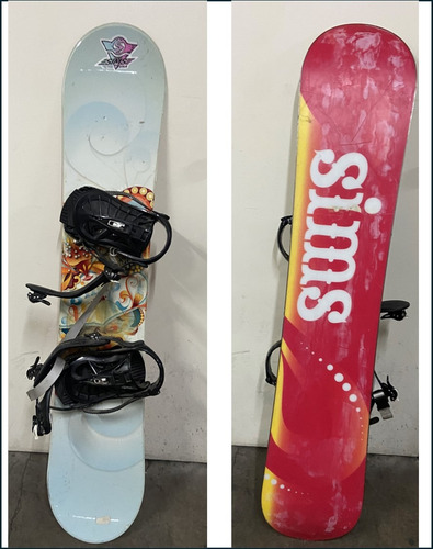 Tabla De Snowboard Sims, 128cm Con Fijaciones Charm