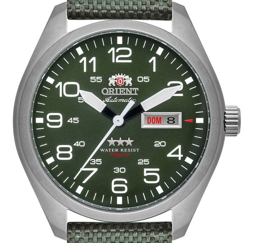 Imagem 2 de 8 de # Relógio Orient Masculino Automático Verde Militar F49sn020