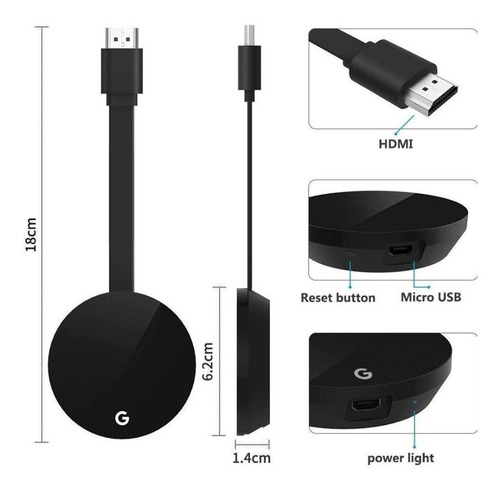 Mirascreen 2.4 Hdmi Miracast Airplay Cromecast Tv Stick
