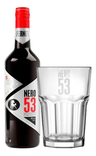 Fernet Premium Nero 53 + Vaso Vidrio 520ml.