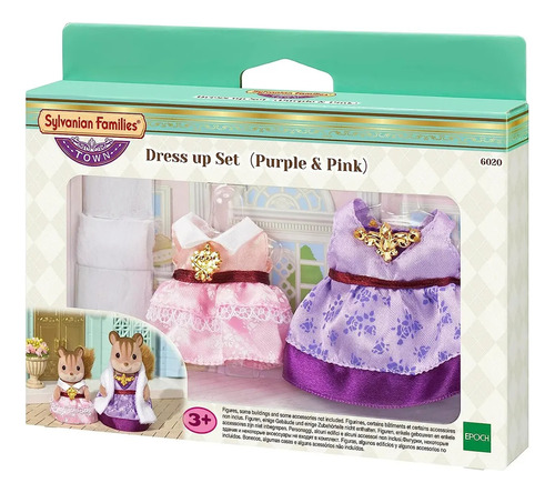 Muñecas Juguete Sylvanian Families Vestidos Rosa Y Violeta