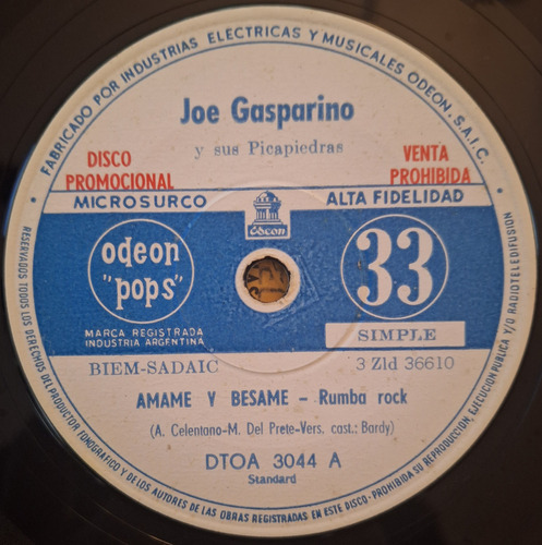 Joe Gasparino - Amame Y Besame - Simple Promo F Cabral (d)