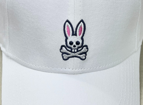 Gorra Psycho Bunny Blanco Conejo Blanco C/rosa Blanco O/s