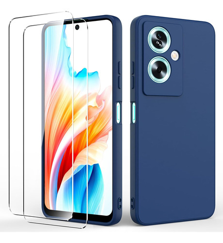 Funda Silicona Líquida Tpu Carcasa Para 1+ Nord N30 Se+mica Azul Oneplus Nord N30 Se/oppo A79 5g