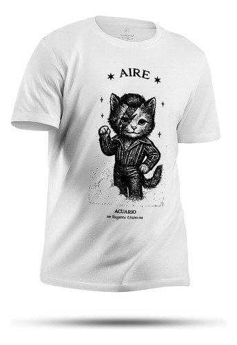 Remera Acuario Aire - Astrología -100% Algodón Premium