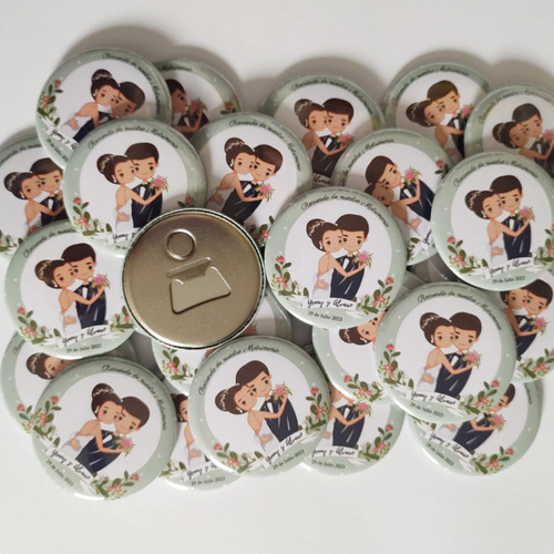 50 Chapitas Imán Destapador Personalizadas