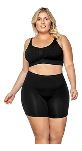 Imagem 6 de 6 de Short Íntima Plus Size Sem Costura Cintura Alta Bermuda