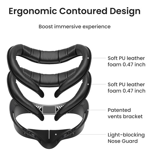 Kiwi Design Almohadilla De Rostro Para Vr Meta Quest