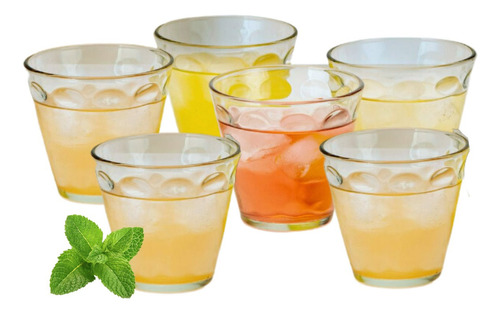 Copos De Vidro Baixo Para Suco Taça Sobremesa Drinks 6 Unid Cor Transparente