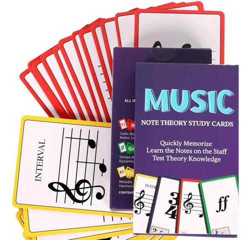 Cartões De Flash Musicais Codificados Profissionais, Clefs,