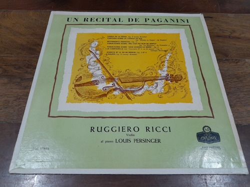 Vinilo -ruggiero Ricci-louis Persinger - Recital De Paganini