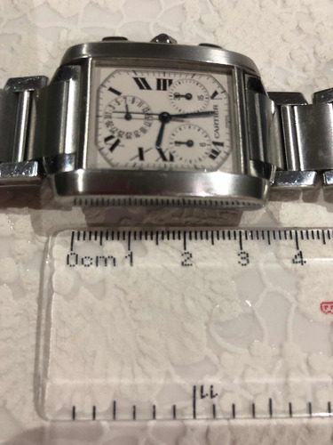 Reloj Cartier Tank Americaine Chronoflex Cartier Plateado Blanco (Usado)