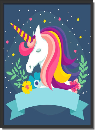 Imagem 2 de 4 de Placa Decorativas Quadros Infantil 20x30 Menina Unicornio 10