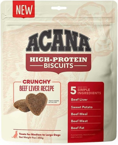 10 Piezas De Acana  High-protein Biscuits Grain-free Beef Li