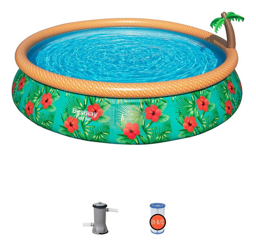 Alberca Inflable 457 X 84cm Bestway 57415 - Bomba Y Filtro Multicolor