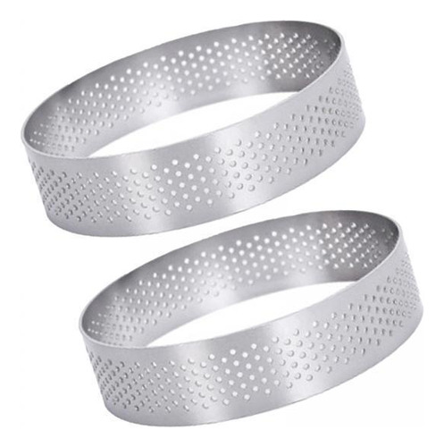 3 Juego De 2 Anillos Para Mousse, Molde Perforado 10cm