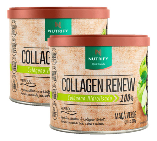 2x Collagen Renew hidrolisado neutro Nutrify 300g