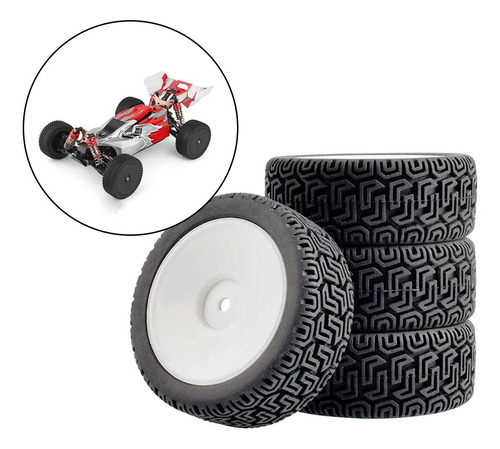 Paquete De 4 Neumáticos De Goma Para Wltoys 144001 1/10