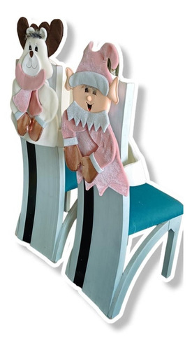 Forro Funda Navideño Espaldar Silla Comedor X (4 Unidades)