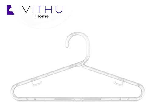 Cabide Vithu Acrilico Kit 50 Unidades Transparente Adulto Forte Resistente Roupas Closet Atacado Grande
