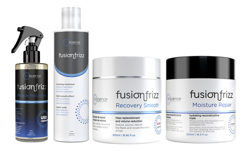 Fusion Frizz Mir Rec + Moist Rep + Rec Smooth + Progressiva