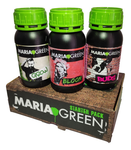 Pack Adubo Maria Green 250ml Nutriente De Vegetação Flora